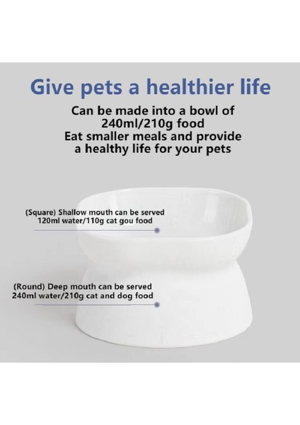 Beyaz Stil Yükseltilmiş Kedi Mama Kasesi Geri Akış Önleme Eğik Kedi Mama Kasesi ve Köpek Yavrusu Kaymaz Kase Kedi Küçük Evcil Hayvan Kasesi Yeni (Yurt Dışından) modelleri