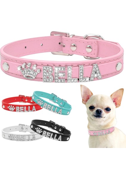 Kırmızı Stil M Boyutu Bling Rhinestone Yavru Köpek Tasmaları Kişiselleştirilmiş Küçük Doguahua Yaka Özel Kolye Ücretsiz Isim Takılar Evcil Hayvan Aksesuarları (Yurt Dışından) fiyatları
