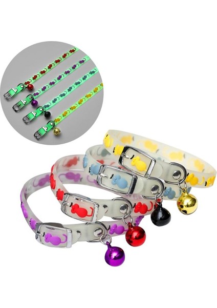 Siyah Stil Geceleri Glow Köpekler Kediler Ayarlanabilir Kolye Pet Parlayan Yaka Bells ile Güvenlik Gece Yürüyüş Aydınlık Yaka Malzemeleri B03E (Yurt Dışından)