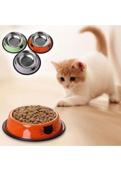 Yeşil Stil Kalın Kaymaz Kedi Köpek Maması Kasesi Gıda Gereçleri Kediler ve Yavrular Için Tek Paslanmaz Çelik Pet Kaseler Dro (Yurt Dışından) fırsatları