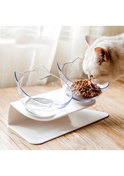 Açık Gri Tarzı Kaymaz Kedi Kase Şeffaf Dayanıklı Pet Çift Kaseler Kediler Için Yükseltilmiş Standlı Köpek Maması Besleyici Içecek Su Kasesi Evcil Hayvan Malzemeleri (Yurt Dışından) modelleri