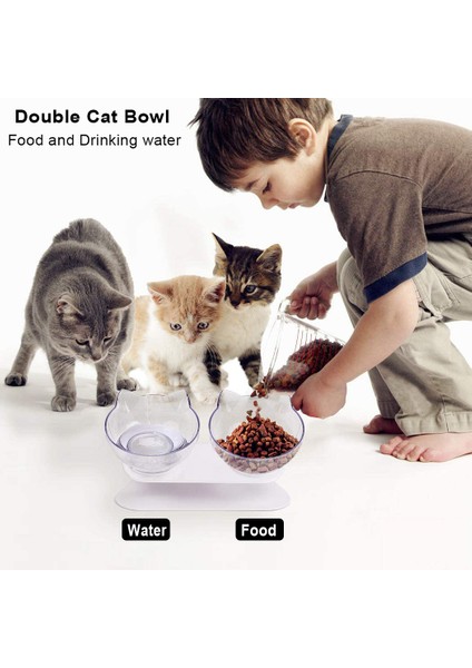 Açık Gri Tarzı Kaymaz Kedi Kase Şeffaf Dayanıklı Pet Çift Kaseler Kediler Için Yükseltilmiş Standlı Köpek Maması Besleyici Içecek Su Kasesi Evcil Hayvan Malzemeleri (Yurt Dışından) indirimleri