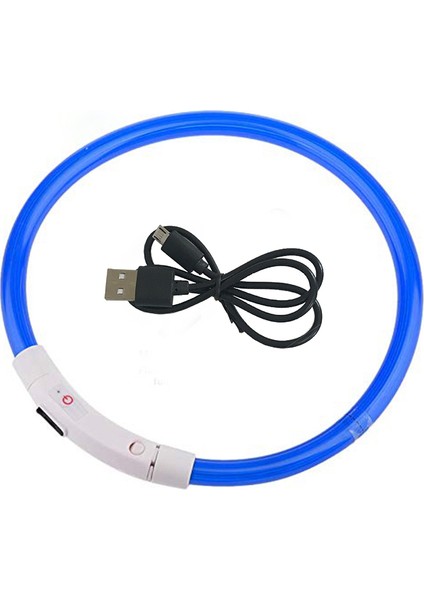 Mavi Stil 35CM LED USB Köpek Tasması Gece Güvenlik Aydınlatma Anti-Kayıp Köpek Tasması Aydınlık Şarj Yaka Pet Köpek Yavrusu Gece Flaş Evcil Hayvan Aksesuarları (Yurt Dışından)