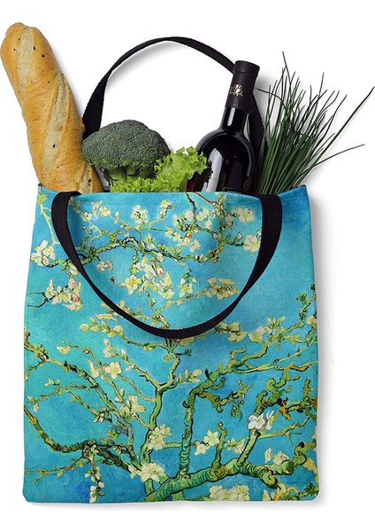 Style2 Hiçbir Fermuar Yeni Kadın Kanvas Alışveriş Çantası Yüksek Kaliteli Tote Fermuarlı Çanta Van Gogh Büyük Kapasiteli Omuz Çantaları Moda Eko Alışveriş Çantaları (Yurt Dışından) modelleri
