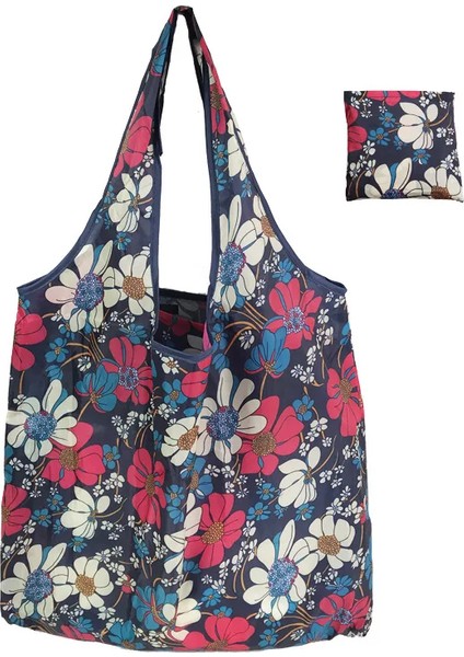 Stil 3 Moda Çiçek Eko Yeniden Kullanılabilir Alışveriş Çantaları Katlanabilir Alışveriş Çantası Tote Seyahat Taşınabilir Omuz Bakkal Çanta Depolama El Çantası (Yurt Dışından)