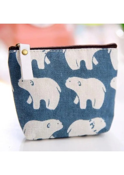 D Unisex Kanvas Sikke Çanta Çanta Kadın Şerit Para Para Kartlıklı Cüzdan Kılıf Fermuar Anahtar Saklama Çantası Çocuk Kız Hediye (Yurt Dışından)