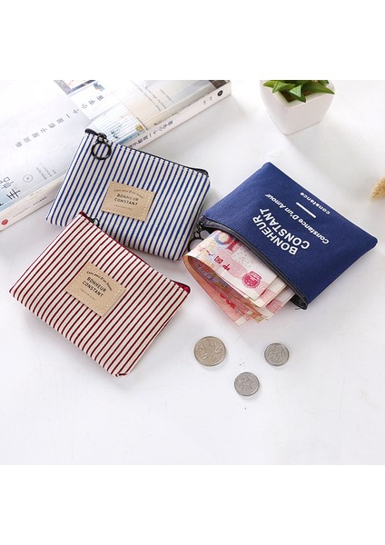 D Unisex Kanvas Sikke Çanta Çanta Kadın Şerit Para Para Kartlıklı Cüzdan Kılıf Fermuar Anahtar Saklama Çantası Çocuk Kız Hediye (Yurt Dışından) fiyatları