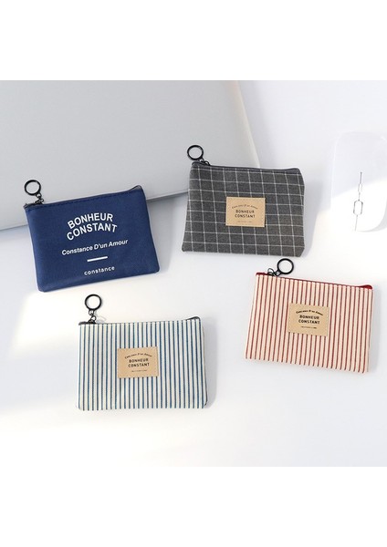 D Unisex Kanvas Sikke Çanta Çanta Kadın Şerit Para Para Kartlıklı Cüzdan Kılıf Fermuar Anahtar Saklama Çantası Çocuk Kız Hediye (Yurt Dışından) fırsatları