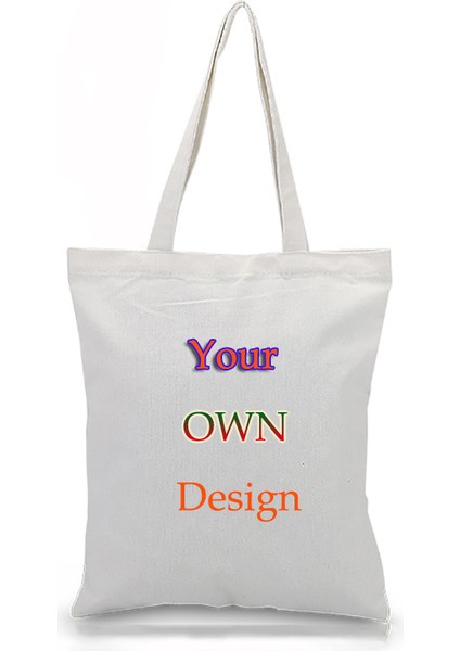 Küçük Boyutlu Diy Özel Kanvas Çanta Baskılı Logo Alışveriş Çantası Eğlence Moda Kadın Tek Omuz Çantaları Baskı Kendi Tasarım Logosu (Yurt Dışından)