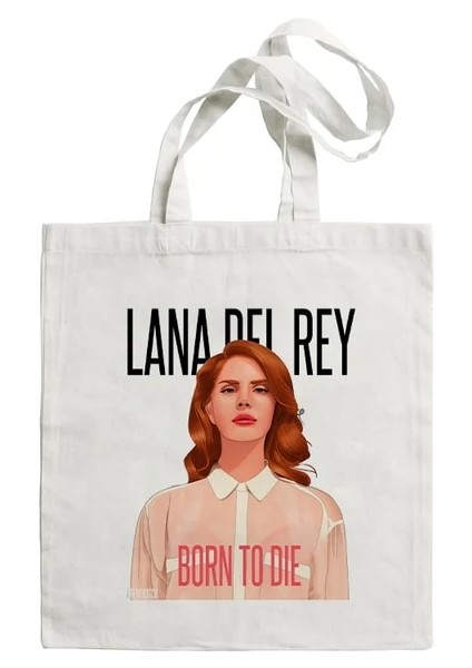 E130 Shopper Lana Del Rey Logo Grafik Hipster Karikatür Baskı Tote Alışveriş Çantaları Kız Moda Rahat Paket Yüksek Kapasiteli El Çantası (Yurt Dışından)