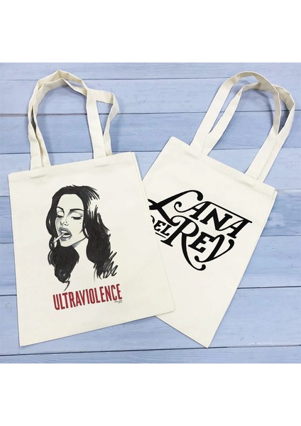 E130 Shopper Lana Del Rey Logo Grafik Hipster Karikatür Baskı Tote Alışveriş Çantaları Kız Moda Rahat Paket Yüksek Kapasiteli El Çantası (Yurt Dışından) fırsatları