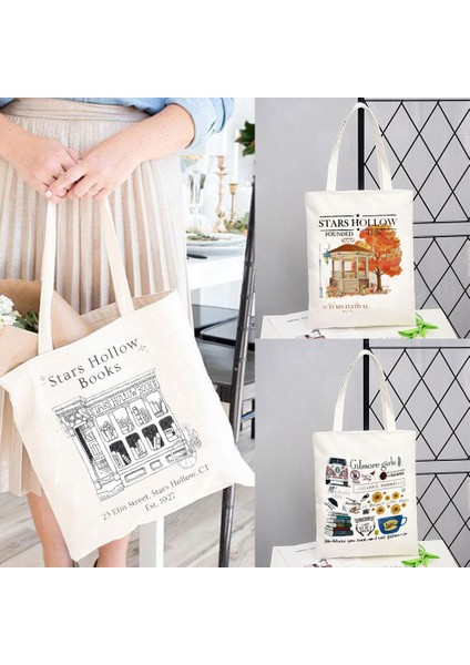 Mor Yıldız Hollow Kitaplar Tote Çanta T Bayan Tasarımcı Bez Çantalar Keten Yeniden Kullanılabilir Alışveriş Çantası Bakkaliye Omuz Çantaları Lady Shopper Için (Yurt Dışından) fırsatları