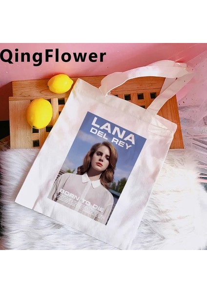 79103 Lana Del Rey Alışveriş Çantası Bolsa Bakkal Geri Dönüşüm Çantası Alışveriş Çantası Jüt Dokuma Sacola Yeniden Kullanılabilir Kese Dokusu (Yurt Dışından)