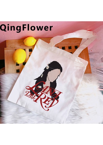 79103 Lana Del Rey Alışveriş Çantası Bolsa Bakkal Geri Dönüşüm Çantası Alışveriş Çantası Jüt Dokuma Sacola Yeniden Kullanılabilir Kese Dokusu (Yurt Dışından)