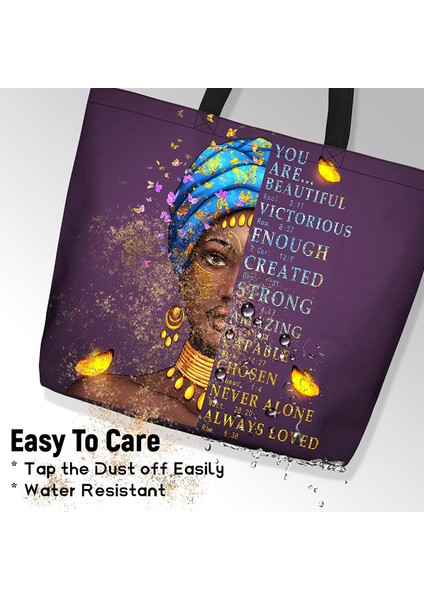 Stil 2 Bir Boyut Afro-Amerikan Bez Çantalar Kadınlar Için Siyah Sanat Tote Afro Siyah Kız Sihirli Satchel Çanta Spor Salonu Okul Seyahat Için (Yurt Dışından) fırsatları