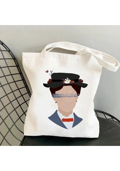B811 2021 Shopper Zarif Mary Poppins Kawaii Çanta Harajuku Kadın Alışveriş Çantası Kanvas Alışveriş Çantası Kız Tote Çanta Omuz Bayan Çantası (Yurt Dışından)
