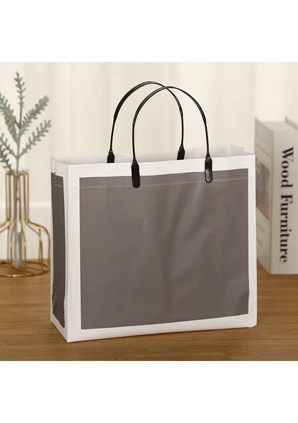 Açık Gri 42X33X12CM 1 Adet Yeniden Kullanılabilir Tote Çanta Çevre Dostu Alışveriş Çantaları Kadın Şeffaf Çanta Su Geçirmez Pvc Alışveriş Çantası Saklama Çantası Hediye Için (Yurt Dışından)