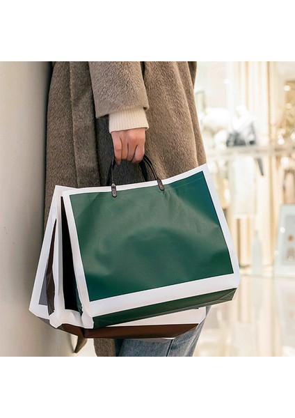 Açık Gri 42X33X12CM 1 Adet Yeniden Kullanılabilir Tote Çanta Çevre Dostu Alışveriş Çantaları Kadın Şeffaf Çanta Su Geçirmez Pvc Alışveriş Çantası Saklama Çantası Hediye Için (Yurt Dışından)