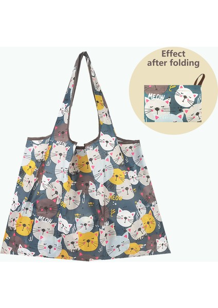 Pl-Caixing-3 L Naylon Büyük Yeniden Kullanılabilir Depolama Katlanabilir Eko Alışveriş Çantası Kawaii Bez Karikatür Su Geçirmez Dükkancı Süpermarket Çantaları Sevimli (Yurt Dışından) fiyatları