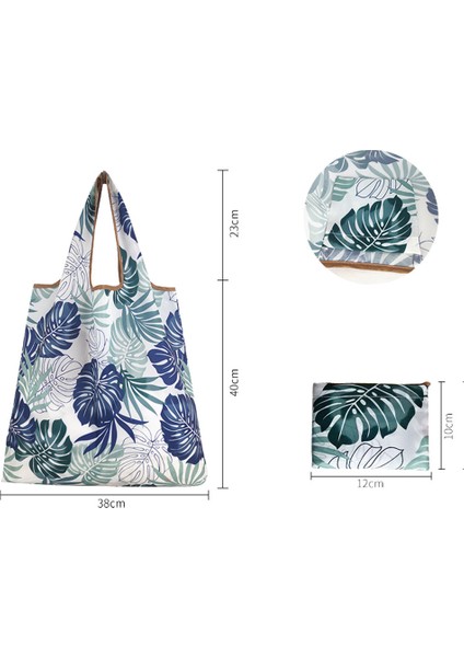 Gümüş M Büyük Kapasiteli Alışveriş Çantası Yeniden Kullanılabilir Katlanır Tote Çanta Orta 30 Pound Karikatür Bakkal Çantası Taşınabilir Moda Cep Naylon (Yurt Dışından)