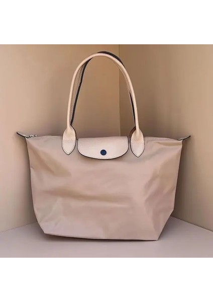 Kamelya M Fransız Moda Hamur Topuzu Naylon Omuz Çanta Büyük Kapasiteli Katlanır Büyük, Orta ve Küçük Alışveriş Çok Yönlü Tote Çanta (Yurt Dışından)