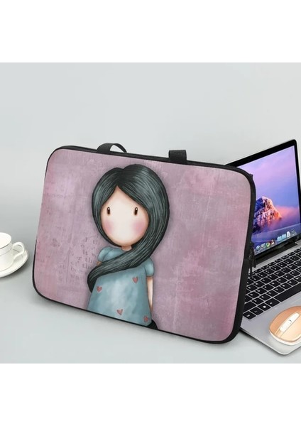 JUSS1BZ13-1 17 Santoro Gorjuss Baskı Laptop Çantası Hp Dell Asus Apple Için Evrensel Seyahat Çanta 10.12.13.15.17 Inç Karikatür Bilgisayar Kasası (Yurt Dışından)