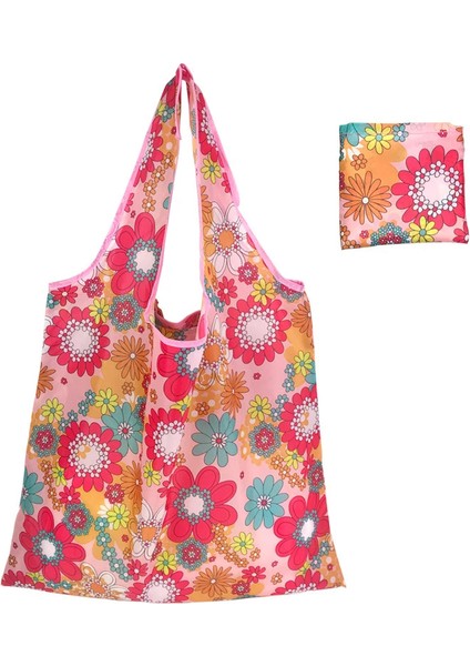 Stil 2 Moda Çiçek Eko Yeniden Kullanılabilir Alışveriş Çantaları Katlanabilir Alışveriş Çantası Tote Seyahat Taşınabilir Omuz Bakkal Çanta Depolama El Çantası (Yurt Dışından)
