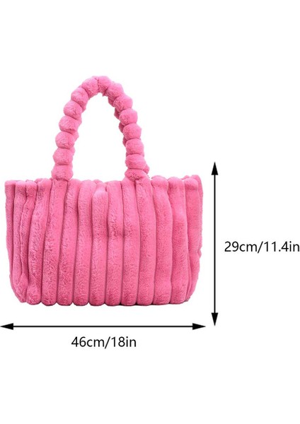 Gül Kırmızı Kadın Peluş Kare Koltuk Altı Çanta Sonbahar ve Kış Kürklü Moda Omuz Çantası Büyük Kapasiteli Alışveriş Çantası Düz Renk Kabarık Çanta (Yurt Dışından) modelleri