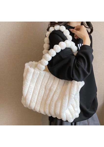 Gül Kırmızı Kadın Peluş Kare Koltuk Altı Çanta Sonbahar ve Kış Kürklü Moda Omuz Çantası Büyük Kapasiteli Alışveriş Çantası Düz Renk Kabarık Çanta (Yurt Dışından) indirimleri