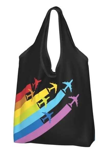 15 Alışveriş Çantası Yeniden Kullanılabilir Uçmak Için Doğan Uçuş Pilotu Alışveriş Çantası Kadın Tote Çanta Taşınabilir Uçan Havacılık Aviator Bakkal Alışveriş Çantaları (Yurt Dışından)
