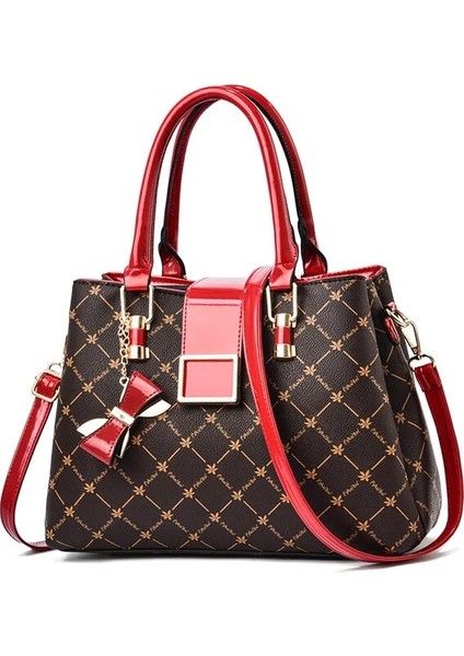 Bordo 32X14X22CM Newposs Moda Kadın Çantası Kadın El Çantası Messenger Omuz Çantası Bayan Çanta Seti Lüks Kompozit Çanta Tasarımcısı Bolsos 2022 (Yurt Dışından)