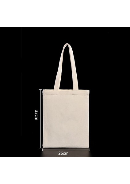 Beyaz 26X33 cm Xingming Yüksek Kaliteli Kadın Erkek Çanta Kanvas Bez Çantalar Yeniden Kullanılabilir Pamuk Bakkal Yüksek Kapasiteli Alışveriş Çantası (Yurt Dışından)