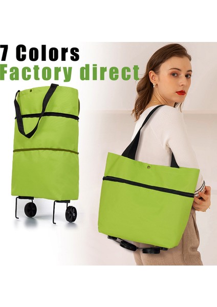 Siyah 49 x 39 x 29 cm Tekerlekli Katlanabilir Alışveriş Arabası Çantası Büyük Yeniden Kullanılabilir Kumaş El Çantası Bolsas Eko Kumaş Süpermarket Bakkal Çekme Sepeti Çantası (Yurt Dışından) fiyatları