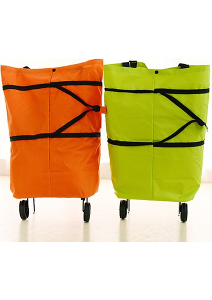 Siyah 49 x 39 x 29 cm Tekerlekli Katlanabilir Alışveriş Arabası Çantası Büyük Yeniden Kullanılabilir Kumaş El Çantası Bolsas Eko Kumaş Süpermarket Bakkal Çekme Sepeti Çantası (Yurt Dışından) modelleri