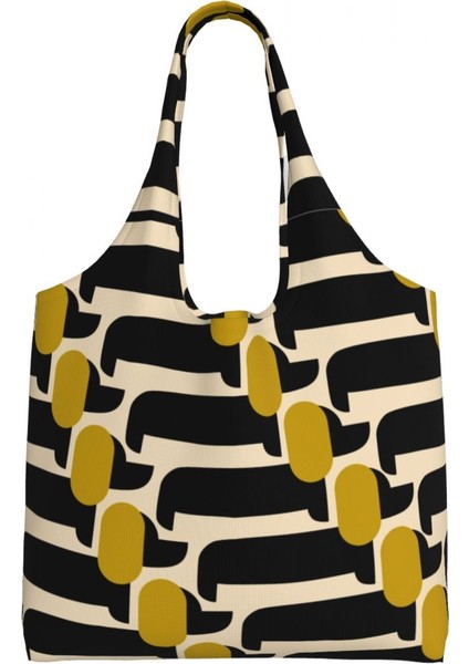Stil 2 36X32X10 cm Komik Orla Kiely Baskı Köpek Gösterisi Jet Alışveriş Çantası Yeniden Kullanılabilir Kanvas Bakkal Alışveriş Omuz Çantaları Çanta Hediyeler (Yurt Dışından) modelleri