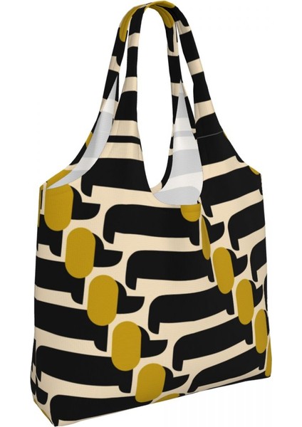Stil 2 36X32X10 cm Komik Orla Kiely Baskı Köpek Gösterisi Jet Alışveriş Çantası Yeniden Kullanılabilir Kanvas Bakkal Alışveriş Omuz Çantaları Çanta Hediyeler (Yurt Dışından) fırsatları