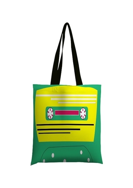 Style9 33X36 cm Yeni Moda Kaset Müzik Bant Kanvas Çanta Retro Sanat Eğlenceli Erkek Kadın Bez Çantalar Eğlence Seyahat Alışveriş Büyük Kapasiteli Plaj Çantaları (Yurt Dışından)