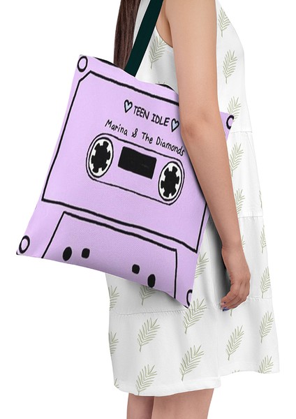 Style9 33X36 cm Yeni Moda Kaset Müzik Bant Kanvas Çanta Retro Sanat Eğlenceli Erkek Kadın Bez Çantalar Eğlence Seyahat Alışveriş Büyük Kapasiteli Plaj Çantaları (Yurt Dışından) fırsatları