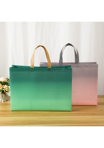 Stil 1 L Dokunmamış Kumaş Alışveriş Çantası Alışveriş Çantası Gradyan Katlanır Çanta Alışveriş Kesesi Eko Çanta Paket Servis Çantası Su Geçirmez Saklama Yeniden Kullanılabilir (Yurt Dışından)