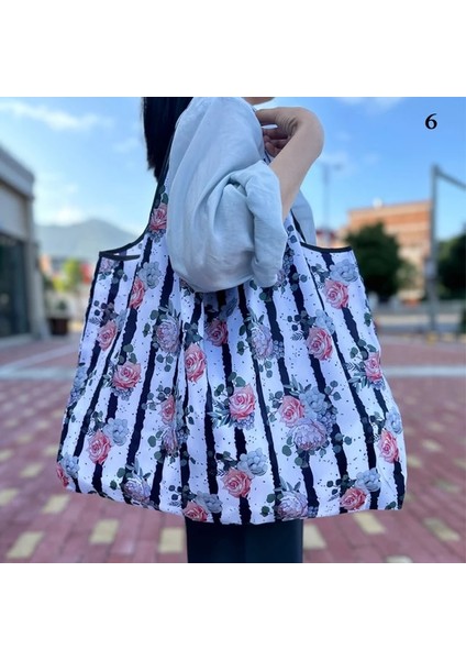 Stil 6 Xl Yeniden Kullanılabilir Eko Alışveriş Çantası Tote Meyve Sebze Bakkal Saklama Çantası Organizatör Büyük Kapasiteli Su Geçirmez Alışveriş Çantası Çanta (Yurt Dışından)