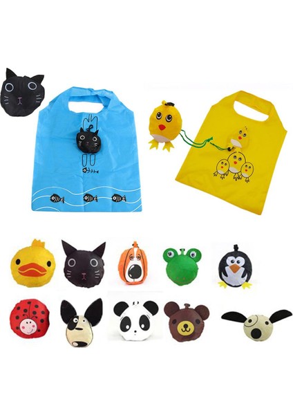 Beetle Yeni Hayvanlar Sevimli Köpek Kullanışlı Naylon Katlanabilir Katlanır Eko Yeniden Kullanılabilir Alışveriş Çantaları Karikatür Eko Tote Çanta Taşınabilir Seyahat Omuz Çantası (Yurt Dışından)