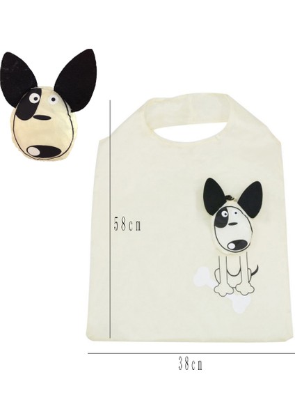 Beetle Yeni Hayvanlar Sevimli Köpek Kullanışlı Naylon Katlanabilir Katlanır Eko Yeniden Kullanılabilir Alışveriş Çantaları Karikatür Eko Tote Çanta Taşınabilir Seyahat Omuz Çantası (Yurt Dışından)