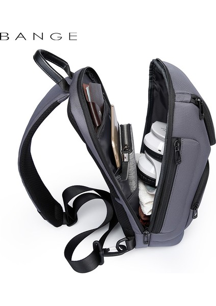 Siyah Bange Crossbody Çanta Erkekler Için Taşınabilir Su Geçirmez Omuz Askılı Postacı Çantaları Erkek Seyahat Kısa Seyahat Göğüs Çantası 9.7 Inç Ipad Için Fit (Yurt Dışından) modelleri