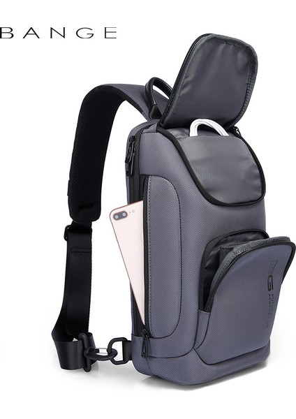 Siyah Bange Crossbody Çanta Erkekler Için Taşınabilir Su Geçirmez Omuz Askılı Postacı Çantaları Erkek Seyahat Kısa Seyahat Göğüs Çantası 9.7 Inç Ipad Için Fit (Yurt Dışından) fırsatları