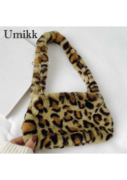Model 2 Moda Kadın Peluş Koltukaltı Çanta Mini Katı Fermuar Peluş Hayvan Desen Omuz Çantaları Bayan Basit Taşınabilir Günlük Çanta (Yurt Dışından) indirimleri