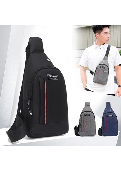 Gri Erkek Omuz Çantaları Naylon Bel Paketleri Sling Çanta Crossbody Açık Spor Omuz Göğüs Günlük Piknik Kanvas Postacı Çantası Bolsa (Yurt Dışından) fiyatları