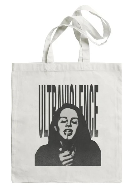 E146 Lana Del Rey Logo Baskılı Grafik Hipster Karikatür Baskı Tote Alışveriş Çantaları Kız Moda Rahat Paket Yüksek Kapasiteli El Çantası (Yurt Dışından)
