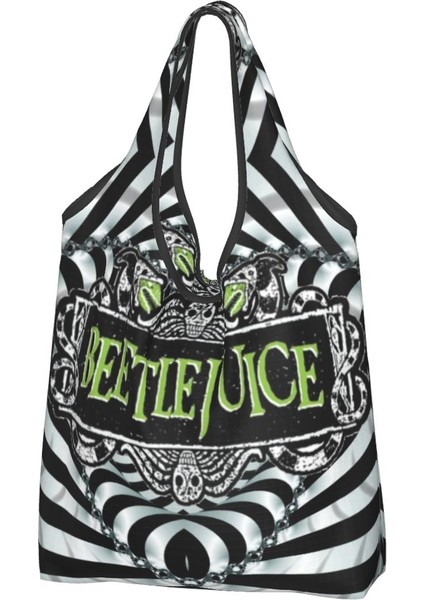 Stil 9 Alışveriş Çantası Kawaii Korku Filmi Beetlejuice Alışveriş Bez Çantalar Taşınabilir Tim Burton Tarzı Bakkal Omuz Alışveriş Çantası (Yurt Dışından) fırsatları