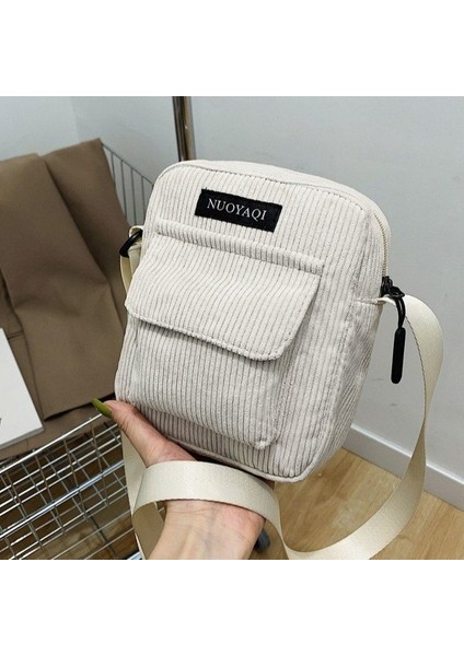 Stil 2 Kadın Kadife Omuz Çantaları Çizgili Kumaş Kumaş Çanta Rahat Zip Tote Kanvas Crossbody Çanta Bayanlar Için Sevimli Alışveriş Çantası (Yurt Dışından) modelleri