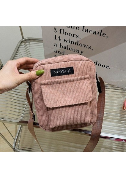 Stil 2 Kadın Kadife Omuz Çantaları Çizgili Kumaş Kumaş Çanta Rahat Zip Tote Kanvas Crossbody Çanta Bayanlar Için Sevimli Alışveriş Çantası (Yurt Dışından) fırsatları